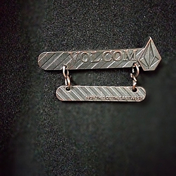 M WOMEN'S VOLCOM BLACK DOUBLE-BREASTED PEA COAT ZIP SECURE POCKETS W/O HOOD - Picture 6 of 13